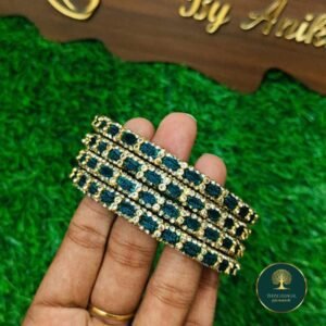 Leaf Designer Glass Kada Bangles(4Pc)